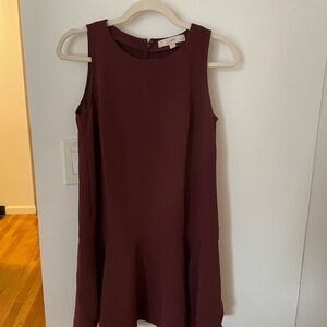 Loft Sleeveless Burgundy Mini Dress